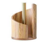 Wood Tissue Box Holder for Kitchen Rolls, with Multipurpose Top, Natural Finish for Modern, Rustic or Nordic Home Decor, 10cm Diameter Khaki