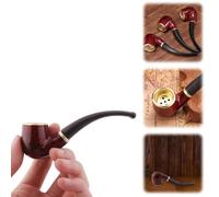 Wood Tobacco Smoking Pipes, Exquisite Ebony Wooden Flat Bottom Smoking Pipe Pipe Starter Kit Cigarettes to Smoke Perfect Beginner Pipe, Smokers Gifts