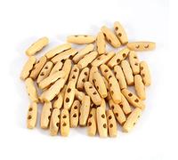 Wood Toggle Buttons, Natural Oval 3cm 2-Hole Sewing Buttons, Eco-Friendly Durable Wooden Fasteners for Coats Sweaters Crafts Home Decor DIY Projects