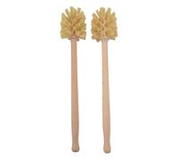 Wood Toilet Brush,2Pcs Union Fiber Toilet Brush with Untreated Beechwood Handle,14x3in Toilet Cleaning Brush,Reusable Beechwood Toilet Brush for Bathroom