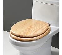 Wood Toilet Seat Wooden Slow Close Toilet Seats with Cover Simple Top Fixing Family Toilet Lid Bathroom Decor Easy Clean
