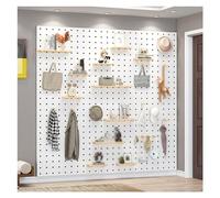 Wood Tool Storage Wall Panel Pegboard nizer for DIY Decorative Wall Hook Support Multi-Functional Display Board White Ideal for Home & Garage nization
