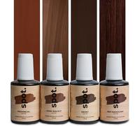 Wood Touch-Up Paint, 4 Matte Shades in Dark Brown, Brush-On Repair for Furniture, Doors, Trim, Paneling, and More, Scratch Repair Kit with Brush, Interior and Exterior Use, 4-Pack, 120ml by spot.