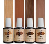 Wood Touch-Up Paint, 4 Matte Shades in Light Brown, Brush-On Repair for Furniture, Doors, Trim, Paneling, and More, Scratch Repair Kit with Brush, Interior and Exterior Use, 4-Pack, 120ml by spot.