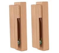 Wood Towel Hook 2PCS Towel Rack Wall-Mounted 5.1x1.8x3.2'' Beech Wood Hook Rack with Bead Grip Space-Saving Adhesive Hooks for Tea, Hand & Bath Towels