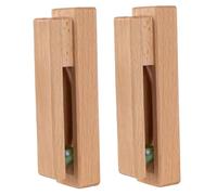 Wood Towel Hook 2PCS Towel Rack Wall Mounted 5.1x1.8x3.2'' Beech Wood Rack with Bead Grip Space-Saving Adhesive Hooks for Tea, Hand and Bath Towels