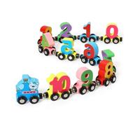 Wood Train Set Train Car 11/12 Piece Block Includes Numbers For Recognition Learning Toddler Boy Girl Wood Number Toy