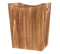 Wood Trash Can, Curved Design Kitchen Trash Can with Handles Decorative Office Waste Basket for Bedroom Office Living Room Wood, Wooden, Bathroom, Kitchen