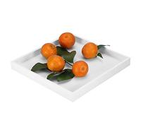 Wood Tray White square Multi-purpose Wood Tray Desktop Jewelry Cosmetics Storage Organizer Tray Coffee Snack Food Meals Transfer Tray Home Cafe Restaurant Serving Tray