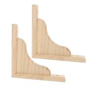 Wood Triangular Shelf Brackets, Wall Mounted Supports for Floating Shelves | Decorative Corbel Design, Quick Mounting, Wobble Reduction, Smooth Finish, Includes 8 Screws for Living Room Display Shelving