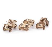 Wood Trick 3-Pack Mechanical Model Cars Kits to Build - Cabriolet, Safari, ATV - 3D Wooden Puzzle for Adults and Kids