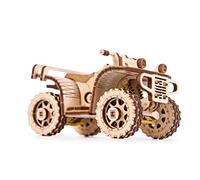 Wood Trick 3D Mechanical Model Kit ATV Quad Bike Motorcycle Wooden Puzzle, Assembly Constructor Brain Teaser Gears Set DIY