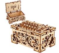 Wood Trick Enigma Chest Lock Box Wooden 3D Puzzles Age 14+ for Adults and Kids to Build - Engineering DIY Project Mechanical Model Kits for Adults Wooden Models