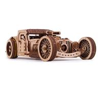 Wood Trick Hot Rod Wooden Model Car Kit to Build - Rides up to 32 feet - Very Detailed and Sturdy - No Batteries - 3D Wooden...