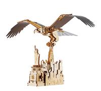 Wood Trick Liberty Eagle 3D Wooden Puzzles for Adults and Kids to Build - Mechanical Wings Movement - Engineering DIY Project Bird 3D Puzzles for Adults Model Kits