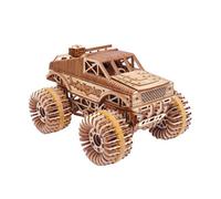 Wood Trick Monster Pickup Truck Car 3D Wooden Puzzle - Rides up to 5 meters - Model Truck Kit to Build for Adults and Kids