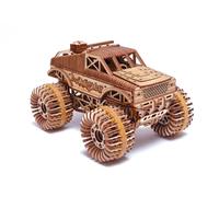 Wood Trick Monster Pickup Truck Car 3D Wooden Puzzle - Rides up to 5 meters - Model Truck Kit to Build for Adults and Kids