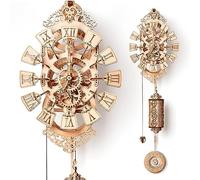 Wood Trick Pendulum Wall Clock Kit - No Batteries - Wooden DIY Wall Clock Big - 3D Wooden Puzzle - 3D Wall Clock Mechanical Model