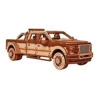 Wood Trick Pickup Truck Car Wooden 3D Puzzles Age 14+ for Adults and Kids to Build - Rides up to 32 feet - Engineering DIY Mechanical Wooden Models for Adults