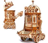 Wood Trick Space Junk Robot 3D Wooden Puzzles for Adults and Kids - Rides up to 13 ft - 9.5x6.7 in - Model Kits - DIY Wooden Models to Build