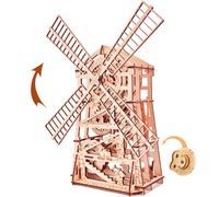 Wood Trick Windmill Toy with Clockwork Mechanism - Wooden Windmill Kit to Build - 3D Wooden Puzzle, Assembly Toys, ECO Wooden Toy, Best DIY Toy - STEM Toys for Boys and Girls