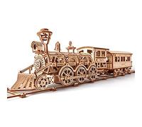 Wood Trick Wooden Toy Train Set w/Railway - Locomotive Train Toy Mechanical Model - 3D Wooden Puzzle Age 14+, Assembly Constructor, Brain Teaser, Best DIY Toy