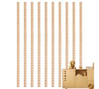 Wood Trim | 15.75 Inch Unfinished 3D Beads Wood | 10 Piece Unfinished Wooden Half Molding Beads for Window Door Cabinet Wall Shelf Furniture Decoration