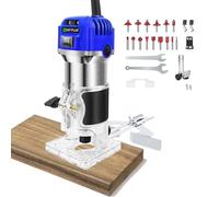 Wood Trimmer, Palm Router Trimmer 1/4 Inch, Woodworking Hand Router 6 Variable Speed, Electric Wood Hand Trimmer Perfect for DIY Woodworking, Kitchen Fitting, Worktop Joints, Timber Profiling