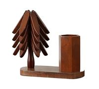 Wood Trivet Tree - with Cutlery Holder Natural, Natural Tree Trivet Drink Coasters | for Home Decor Table Pot Dishes Drink Bowl Mug Teapot Christmas Kitchen Living Room Office trees trivets natural