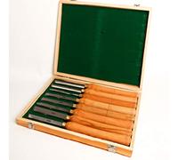 Wood Turning Chisel Set,HSS Professional Woodturning Tool Kit with Wooden Case,Woodturning Gouge Lathe(Set of 8)