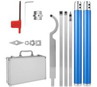 Wood Turning Lathe Tool Set, Ergonomic Wood Lathe Chisel Kit Diamond Shape Round Square Carbide Insert Woodturning Tool Woodworking Tool for Carpenter Craft DIY Hobbyists