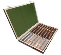 Wood Turning Tool Set - 8-Piece HSS Chisels for Precision Woodturning and Carving with Wooden Box - Ideal for Craftsmen and Hobbyists