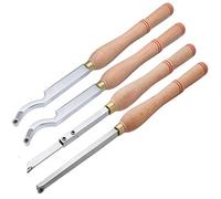 Wood Turning Tool Set, High Speed Steel Cutter Hollow Wood Turning Tool Finisher, Carbide Tipped Woodturning Chisel for Wood Hobbyist DIY Carpenter(4Pcs)
