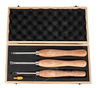 Wood Turning Tools for Lathe 3 PCS Set Carbide Lathe Tools with Diamond Shape, Round, Square Cutters, Turning Lathe Chisels with Comfortable Grip Handles Lathe Tools