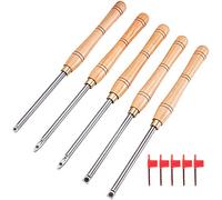 Wood Turning Tools for Lathe 5 PCS Set, Carbide Lathe Tools with Diamond Shape Round Square Cutters Turning Lathe Chisels with Comfortable Grip Handles Lathe Tools for Craft DIY