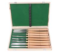 Wood Turning Tools Set, 8PCS Turning Tool Handheld High Speed Steel Lathe Carving Chisel Set with Wooden Handle for Beginner to Intermediate