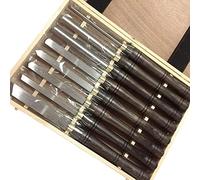 Wood Turning Tools, Woodworking 8 Pcs Lathe Chisel with Blade Hardwood Handles, Wooden Case,High Speed Steel Gouge Set for Beginners to Intermediate Artisans