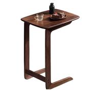 Wood TV Tray Table for Narrow Spaces, Slide Under Sofa Snack Table for Living Room and Bedroom, Moveable Desk for Bed and Sofa