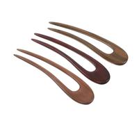 Wood U Shaped Hair Pin 3pcs Pack Large Simple Bun Stick