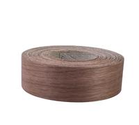 Wood Veneer roll 1-1/2 Inch Black Walnut Wood Edge Banding, Pre-glued Plywood EdgeBanding Roll, Iron on Adhesive Flexible Veneer Edging(3.8cmx15m)