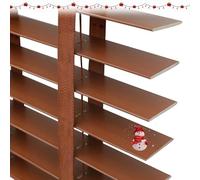 Wood Venetian Blinds for windows, Privacy Blackout Wooden Window Cordless Blind, Light Filtering Guard Blinds, Wand Tilt and Smooth Easy Operation, Window Shades for Home Kitchen Office(Dark walnut)