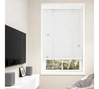 Wood Venetian Blinds Indoor Window Blinds 50mm Slats Horizontal Shades with Light Filtering Privacy Made to Measure 30cm 45cm 60cm 95cm 100cm 120cm 145cm 150cm 160cm 180cm(White)