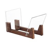 Wood Vinyl Record Storage Holder - Vinyl IP records Stand - Album Storage Organizer Display Stand Rack Holds Up to 50 Albums | DVDs | CDs - Brown