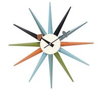 Wood Wall Clock，Silent Wall Clock ， Round Clock ，Whisper Quiet，White Dial，Non-Ticking Classic Digital ，for Office Kitchen Bedroom Classroom&Living Room。 (Color : Multi-colored)