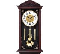 Wood Wall Clock with Chime and Swinging Pendulum - Traditional Silent Timepiece with Classic Chiming Design
