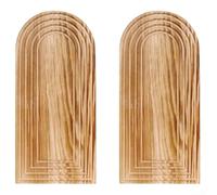 Wood Wall Hanging Vase for Interior Decor with Bohemian Influence and Contemporary Clean Lines for Living Space Enhancement (2Pcs)