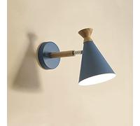 Wood Wall Lamp Nordic Metal Shade Wall Sconce, Modern Bedside Wall Lights Reading Lamps for Bedroom Bedside Living Room Study Office Library Indoor Lighting Fixtures