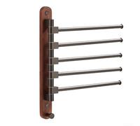 Wood Wall Mounted Swivel Towel Bar Hangers With Aluminium Alloy Construction, 2-5 Arms Space-Saving Design For Small Bathrooms & Kitchens(4)