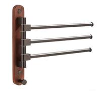 Wood Wall Mounted Swivel Towel Bar Hangers With Aluminium Alloy Construction, 2-5 Arms Space-Saving Design For Small Bathrooms & Kitchens(2)