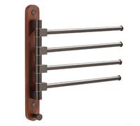 Wood Wall Mounted Swivel Towel Bar Hangers With Aluminium Alloy Construction, 2-5 Arms Space-Saving Design For Small Bathrooms & Kitchens(3)